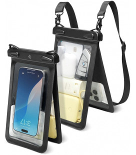 Juodas vandeniui atsparus dėklas "Spigen A603 Universal Waterproof Case"