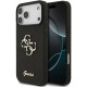 Juodas dėklas Apple iPhone 17 Pro Max telefonui "Guess PU Fixed Glitter 4G Metal Logo Case"