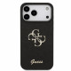 Juodas dėklas Apple iPhone 17 Pro Max telefonui "Guess PU Fixed Glitter 4G Metal Logo Case"