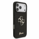 Juodas dėklas Apple iPhone 17 Pro Max telefonui "Guess PU Fixed Glitter 4G Metal Logo Case"