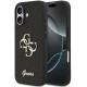 Juodas dėklas Apple iPhone 17 telefonui "Guess PU Fixed Glitter 4G Metal Logo Case"