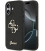 Juodas dėklas Apple iPhone 17 telefonui "Guess PU Fixed Glitter 4G Metal Logo Case"