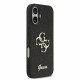 Juodas dėklas Apple iPhone 17 telefonui "Guess PU Fixed Glitter 4G Metal Logo Case"