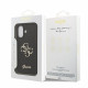 Juodas dėklas Apple iPhone 17 telefonui "Guess PU Fixed Glitter 4G Metal Logo Case"