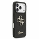 Juodas dėklas Apple iPhone 17 Pro telefonui "Guess PU Fixed Glitter 4G Metal Logo Case"