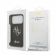 Juodas dėklas Apple iPhone 17 Pro telefonui "Guess PU Fixed Glitter 4G Metal Logo Case"