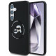 Juodas dėklas Samsung Galaxy S25 telefonui "Karl Lagerfeld Liquid Silicone K&CH Heads MagSafe Case"