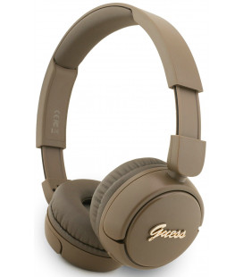 Rudos belaidės ausinės "Guess Script Metal Logo Wireless Headphone"