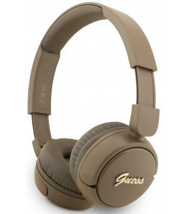 Rudos belaidės ausinės "Guess Script Metal Logo Wireless Headphone"