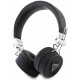 Juodos belaidės ausinės "Guess PU Grained Triangle Logo ENC Wireless Headphone"