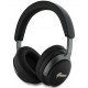 Juodos belaidės ausinės "Guess PU Leather Script Logo ANC/ENC Wireless Headphone"