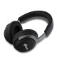 Juodos belaidės ausinės "Guess PU Leather Script Logo ANC/ENC Wireless Headphone"
