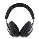 Juodos belaidės ausinės "Guess PU Leather Script Logo ANC/ENC Wireless Headphone"