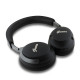 Juodos belaidės ausinės "Guess PU Leather Script Logo ANC/ENC Wireless Headphone"