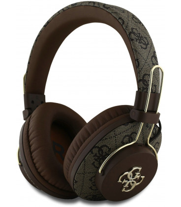 Rudos belaidės ausinės "Guess PU 4G Metal Logo ENC Wireless Headphone"