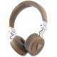 Rudos belaidės ausinės "Guess PU Grained Triangle Logo ENC Wireless Headphone"