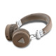 Rudos belaidės ausinės "Guess PU Grained Triangle Logo ENC Wireless Headphone"