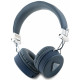 Mėlynos belaidės ausinės "Guess PU Grained Triangle Logo ENC Wireless Headphone"