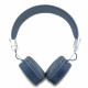 Mėlynos belaidės ausinės "Guess PU Grained Triangle Logo ENC Wireless Headphone"