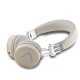 Smėlio spalvos belaidės ausinės "Guess PU Grained Triangle Logo ENC Wireless Headphone"