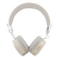 Smėlio spalvos belaidės ausinės "Guess PU Grained Triangle Logo ENC Wireless Headphone"