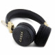 Juodos belaidės ausinės "Guess PU Leather 4G Metal Logo Wireless Headphone"