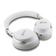 Baltos belaidės ausinės "Guess PU Leather Script Logo ANC/ENC Wireless Headphone"