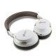 Smėlio spalvos belaidės ausinės "Guess PU Leather Script Logo ANC/ENC Wireless Headphone"