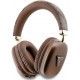 Rudos belaidės ausinės "Guess PU Leather 4G Triangle Logo Wireless Headphone"