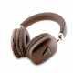 Rudos belaidės ausinės "Guess PU Leather 4G Triangle Logo Wireless Headphone"