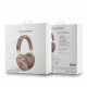 Rudos belaidės ausinės "Guess PU Leather 4G Triangle Logo Wireless Headphone"