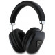 Juodos belaidės ausinės "Guess Saffiano PU Leather Triangle Logo Wireless Headphone"