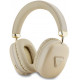 Auksinės spalvos belaidės ausinės "Guess Saffiano PU Leather Triangle Logo Wireless Headphone"