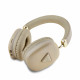 Auksinės spalvos belaidės ausinės "Guess Saffiano PU Leather Triangle Logo Wireless Headphone"