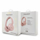 Rožinės belaidės ausinės "Guess Script Metal Logo Wireless Headphone"