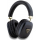 Juodos belaidės ausinės "Guess PU Leather 4G Triangle Logo Wireless Headphone"