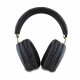 Juodos belaidės ausinės "Guess PU Leather 4G Triangle Logo Wireless Headphone"