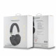 Juodos belaidės ausinės "Guess PU Leather 4G Triangle Logo Wireless Headphone"