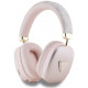 Rožinės belaidės ausinės "Guess PU Leather 4G Triangle Logo Wireless Headphone"