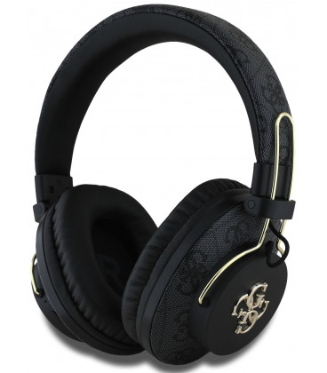 Juodos belaidės ausinės "Guess PU 4G Metal Logo ENC Wireless Headphone"