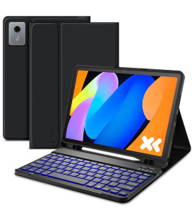 Juodas atverčiamas dėklas + klaviatūra Lenovo Idea Tab 11.0 TB-336 planšetei "Tech-Protect SC + Keyboard"
