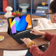 Juodas atverčiamas dėklas + klaviatūra Lenovo Idea Tab 11.0 TB-336 planšetei "Tech-Protect SC + Keyboard"