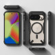 Juodas / skaidrus dėklas Google Pixel 10 / 10 Pro telefonui "Ringke Fusion X Magnetic Magsafe"