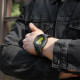 Matinis juodas dėklas - apyrankė Samsung Galaxy Watch 8 / 9 (44mm) laikrodžiui "Spigen Rugged Armor PRO"
