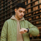 Matinis juodas dėklas - apyrankė Samsung Galaxy Watch 8 (44mm) laikrodžiui "Spigen Rugged Armor PRO"