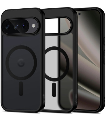 Juodas / skaidrus dėklas Google Pixel 10 / 10 Pro telefonui "Tech-Protect Magmat Magsafe"