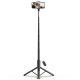 Juoda selfie - asmenukių lazka - trikojis "Tech-Protect L09S Bluetooth Selfie Stick Tripod"