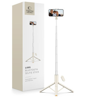 Smėlio spalvos selfie - asmenukių lazka - trikojis "Tech-Protect L09S Bluetooth Selfie Stick Tripod"