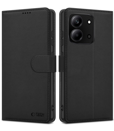 Juodas atverčiamas dėklas Xiaomi Redmi 15C 4G telefonui "Tech-Protect Wallet"