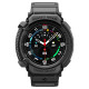 Matinis juodas dėklas - apyrankė Samsung Galaxy Watch 8 Classic (46mm) laikrodžiui "Spigen Rugged Armor PRO"